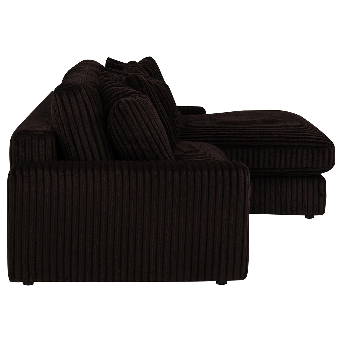Blaine 2-Piece Corduroy Reversible Chaise Sectional Sofa Chocolate Brown