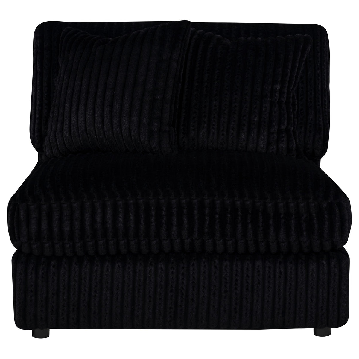 Blaine Corduroy Armless Chair with Reversible Cushions Black