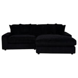 Blaine 2-Piece Corduroy Reversible Chaise Sectional Sofa Black