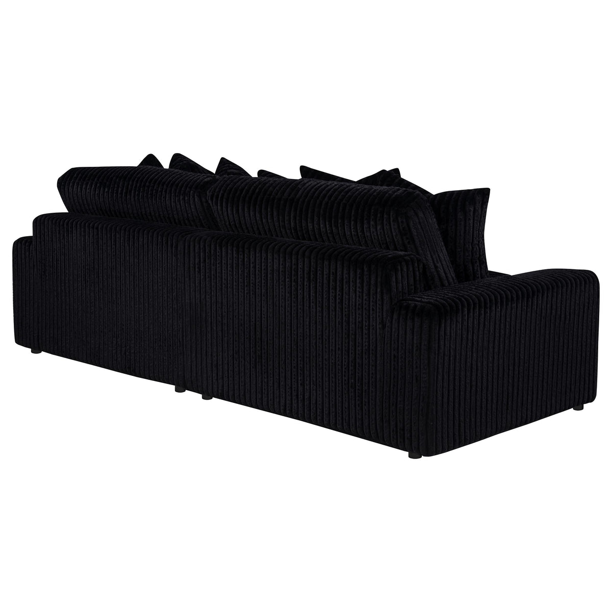 Blaine 2-Piece Corduroy Reversible Chaise Sectional Sofa Black