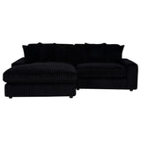 Blaine 2-Piece Corduroy Reversible Chaise Sectional Sofa Black
