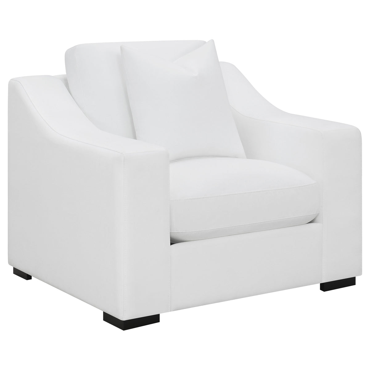 Ashlyn Upholstered Track Arm Accent Chair White