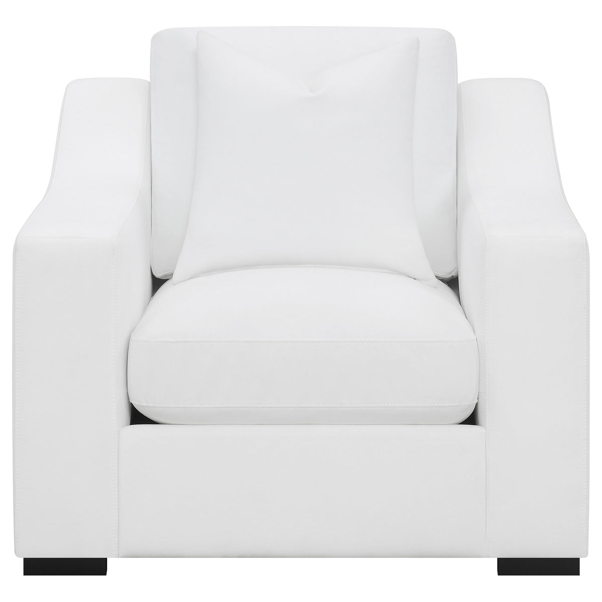 Ashlyn Upholstered Track Arm Accent Chair White