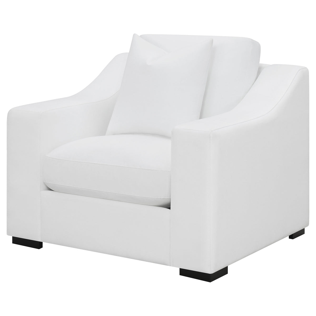 Ashlyn Upholstered Track Arm Accent Chair White