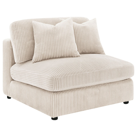 Blaine Corduroy Armless Chair with Reversible Cushions Sand