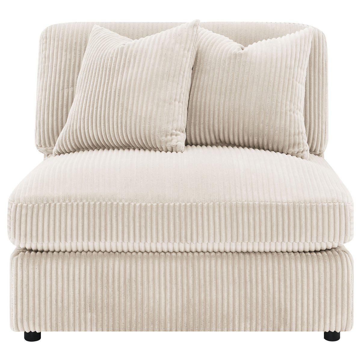 Blaine Corduroy Armless Chair with Reversible Cushions Sand