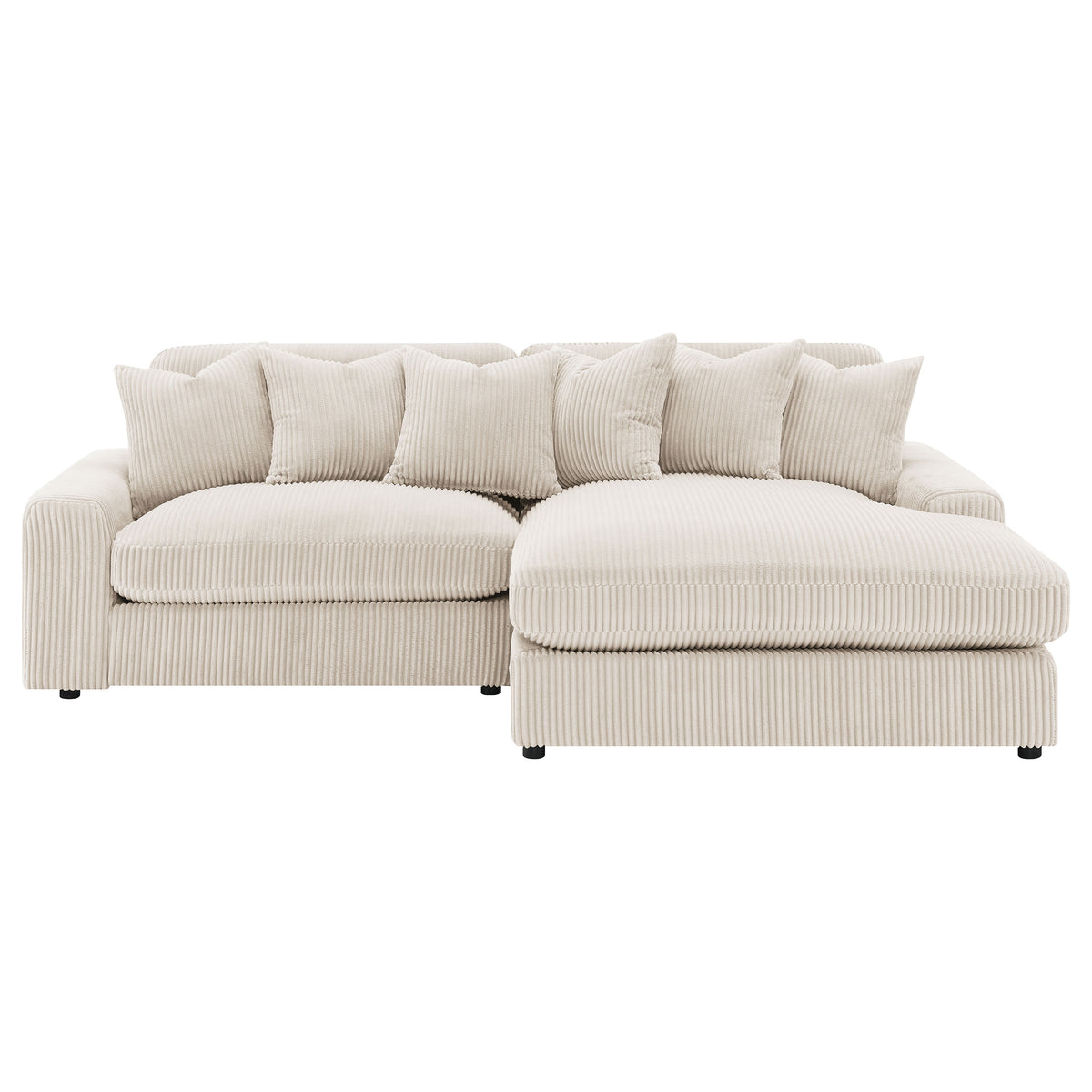 Blaine 2-Piece Corduroy Reversible Chaise Sectional Sofa Sand