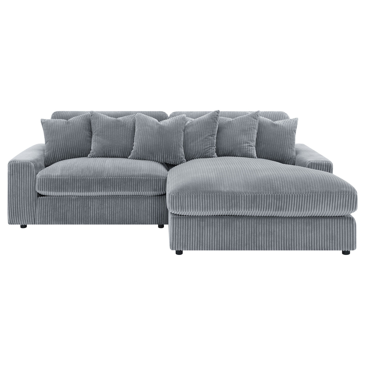 Blaine 2-Piece Corduroy Reversible Chaise Sectional Sofa Fog