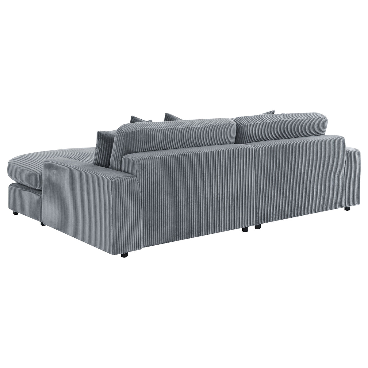 Blaine 2-Piece Corduroy Reversible Chaise Sectional Sofa Fog