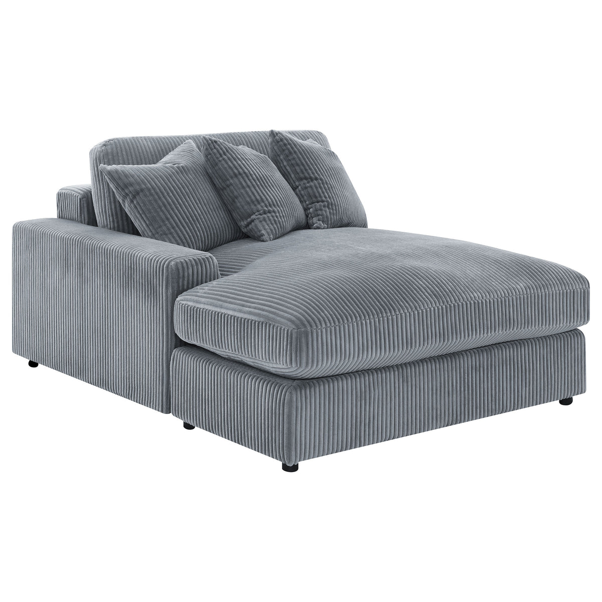 Blaine 2-Piece Corduroy Reversible Chaise Sectional Sofa Fog