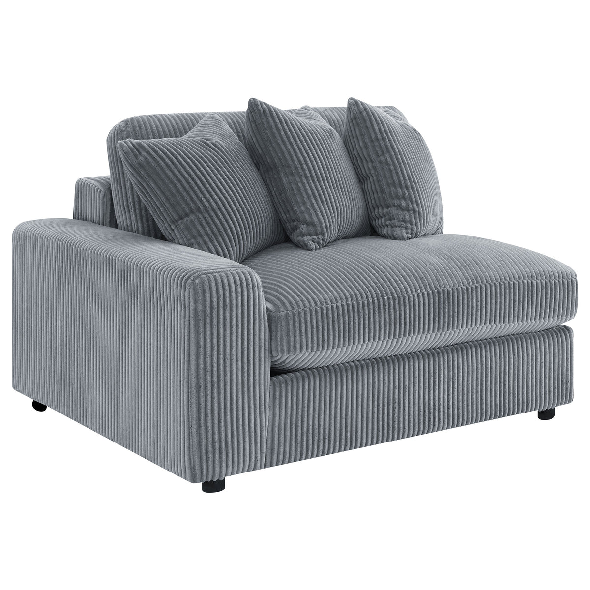 Blaine 2-Piece Corduroy Reversible Chaise Sectional Sofa Fog