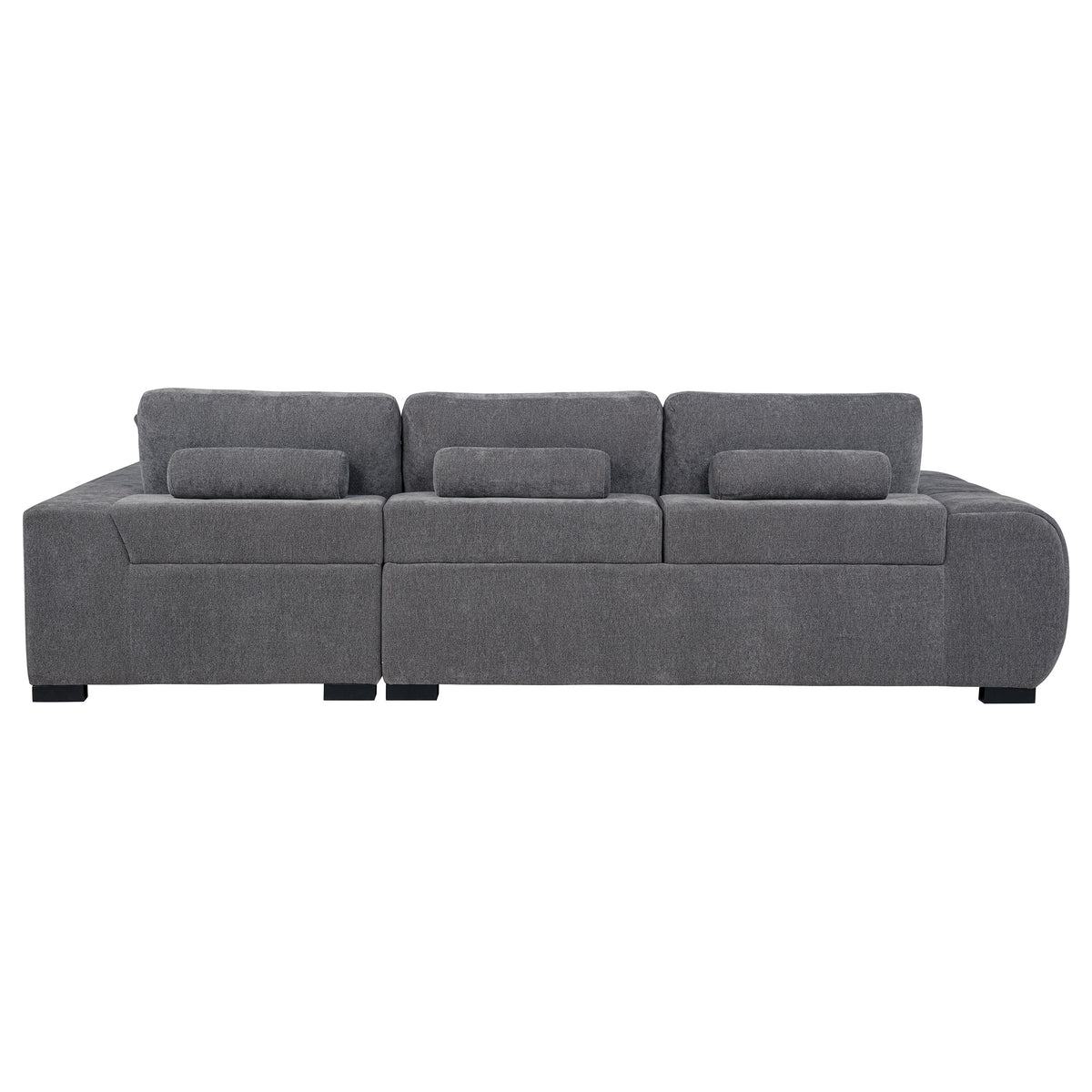 Octavia Tufted 2-Piece Sectional Chaise Sofa Charcoal Grey