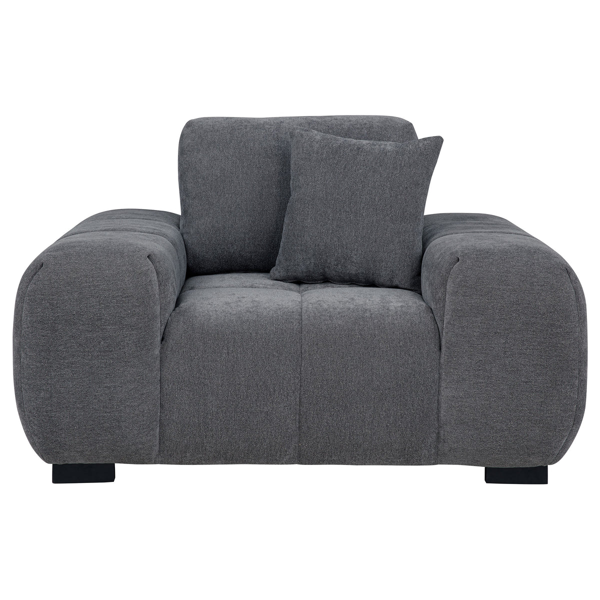 Octavia Tufted Upholstered Accent Chair Charcoal Grey