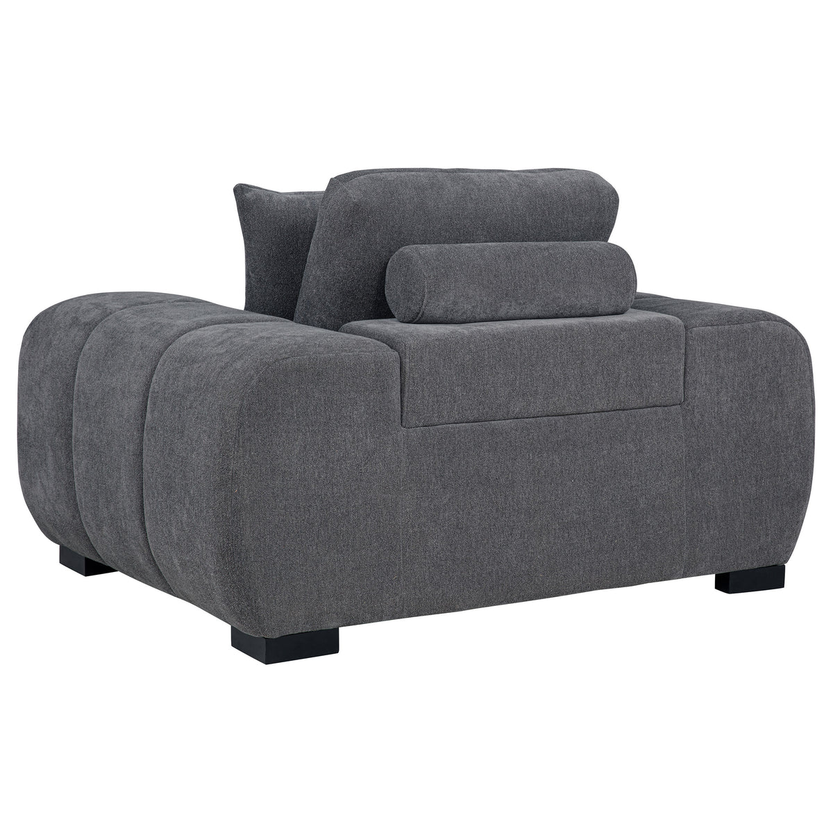 Octavia Tufted Upholstered Accent Chair Charcoal Grey