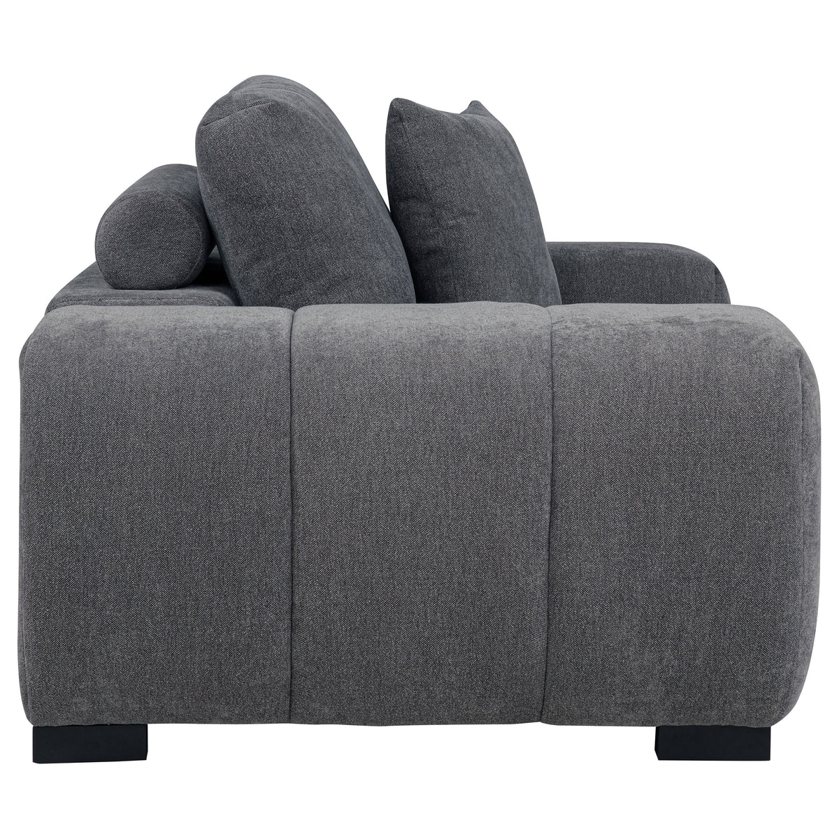 Octavia Tufted Upholstered Accent Chair Charcoal Grey