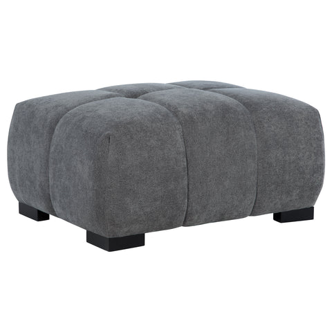 Octavia Tufted Upholstered Rectangular Ottoman Charcoal Grey