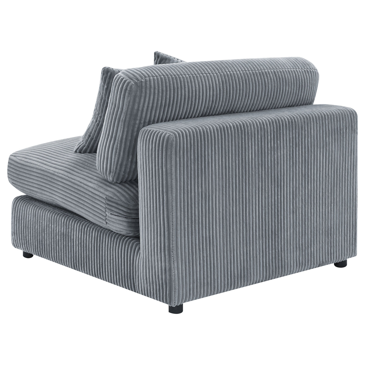 Blaine Corduroy Armless Chair with Reversible Cushions Fog