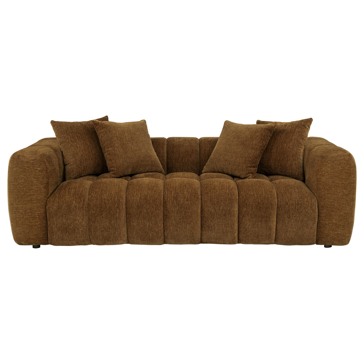 Lazaro Fabric Upholstered Wide Channel Sofa Bronze