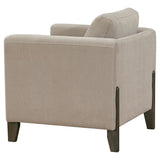 Islington Fabric Upholstered Panel Arm Accent Chair Taupe