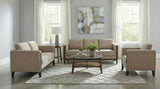 Islington Fabric Upholstered Panel Arm Accent Chair Taupe