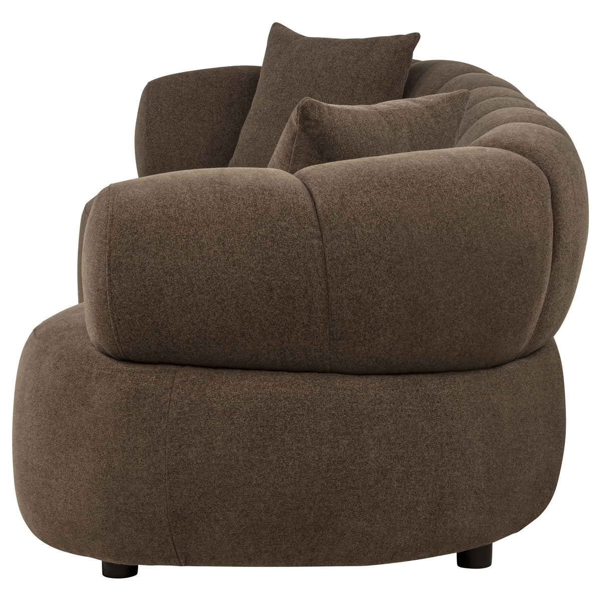 Casarin Fabric Channel-Back Sofa Brown