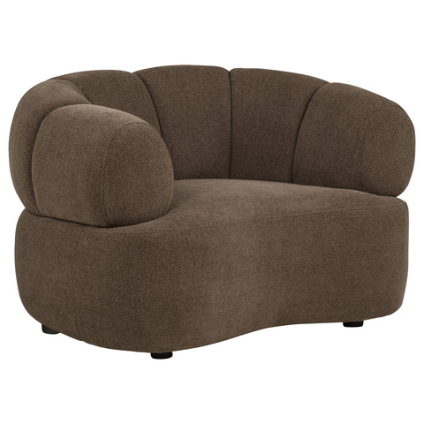 Casarin Fabric Channel-Back Accent Chair Brown