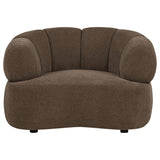 Casarin Fabric Channel-Back Accent Chair Brown