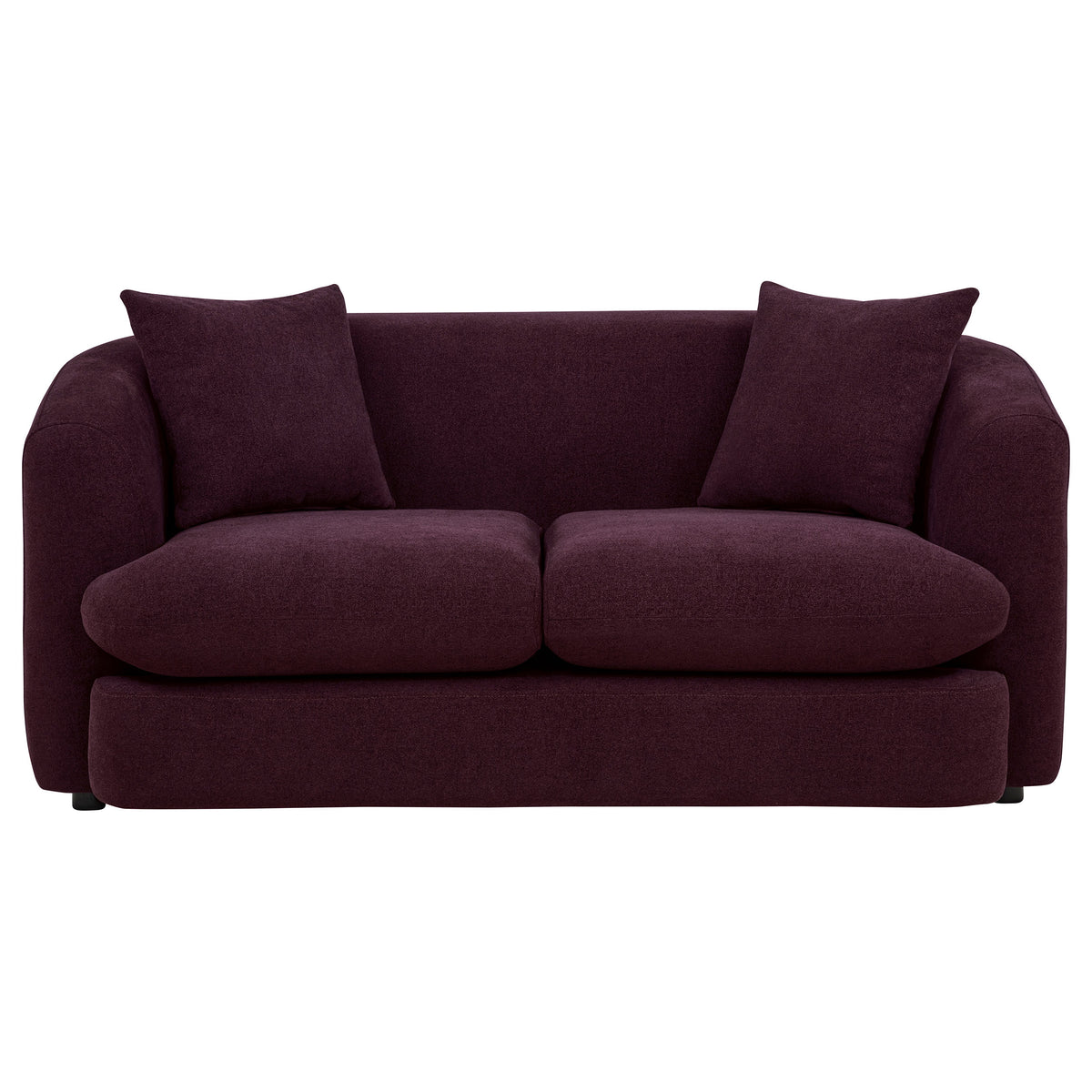 Delroy 2-Seat Stationary Loveseat Aubergine Polyester Upholstery