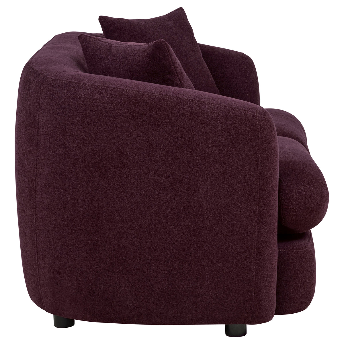 Delroy 2-Seat Stationary Loveseat Aubergine Polyester Upholstery