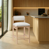 Roundhill Linen Textured Fabric Upholstered Counter Stool — 11086-C - Cream - 11086Cream-C alternate view 1