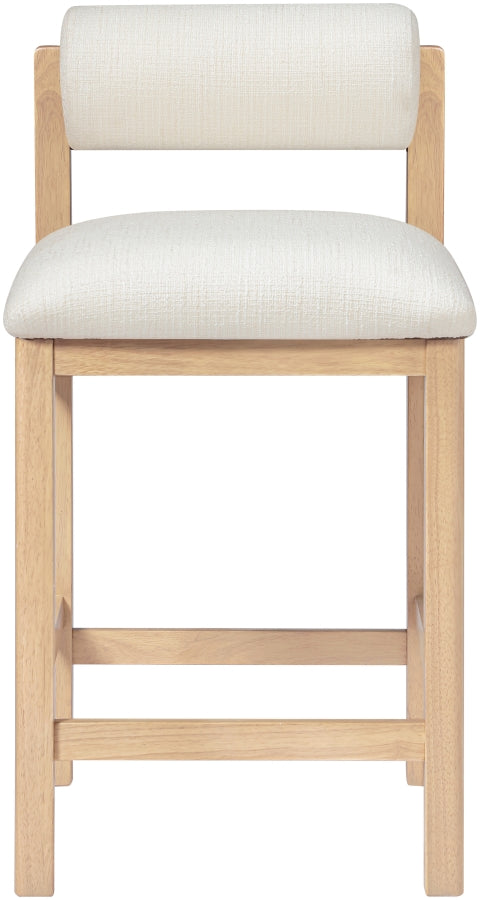 Roundhill Linen Textured Fabric Upholstered Counter Stool — 11086-C - Cream - 11086Cream-C alternate view 2