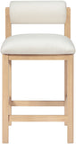 Roundhill Linen Textured Fabric Upholstered Counter Stool — 11086-C - Cream - 11086Cream-C alternate view 2