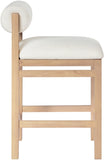 Roundhill Linen Textured Fabric Upholstered Counter Stool — 11086-C - Cream - 11086Cream-C alternate view 3