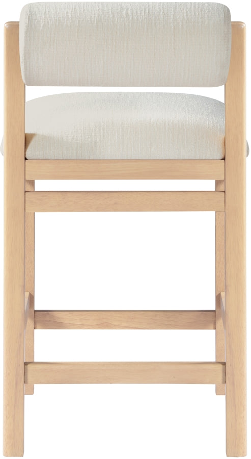 Roundhill Linen Textured Fabric Upholstered Counter Stool — 11086-C - Cream - 11086Cream-C alternate view 4
