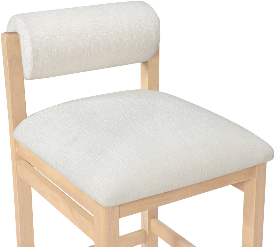 Roundhill Linen Textured Fabric Upholstered Counter Stool — 11086-C - Cream - 11086Cream-C alternate view 5