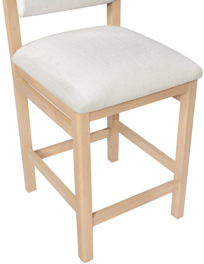 Roundhill Linen Textured Fabric Upholstered Counter Stool — 11086-C - Cream - 11086Cream-C alternate view 6