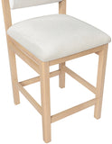 Roundhill Linen Textured Fabric Upholstered Counter Stool — 11086-C - Cream - 11086Cream-C alternate view 6