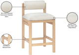 Roundhill Linen Textured Fabric Upholstered Counter Stool — 11086-C - Cream - 11086Cream-C Infographic