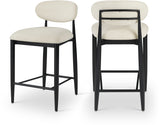 Riccio Performance Fabric Upholstered Counter Stool — 11049-C - Beige - 11049Beige-C Double Chair