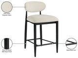 Riccio Performance Fabric Upholstered Counter Stool — 11049-C - Cream - 11049Cream-C Infographic