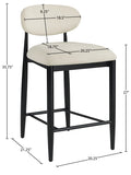 Riccio Performance Fabric Upholstered Counter Stool — 11049-C - Cream - 11049Cream-C Dim