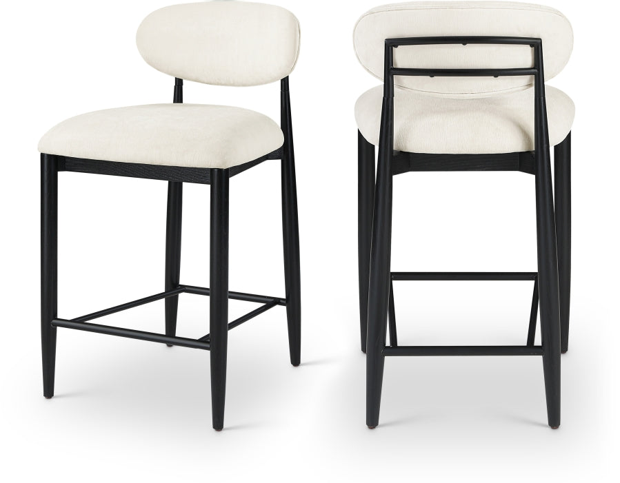 Riccio Performance Fabric Upholstered Counter Stool — 11049-C - Cream - 11049Cream-C Double Chair