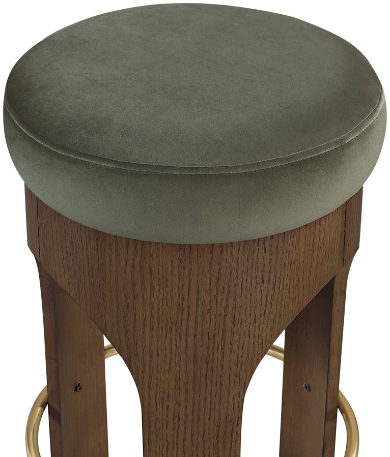 Bocceli Velvet Upholstered Counter Stool — 11059-C - Green - 11059Green-C alternate view 3