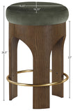 Bocceli Velvet Upholstered Counter Stool — 11059-C - Green - 11059Green-C Dim