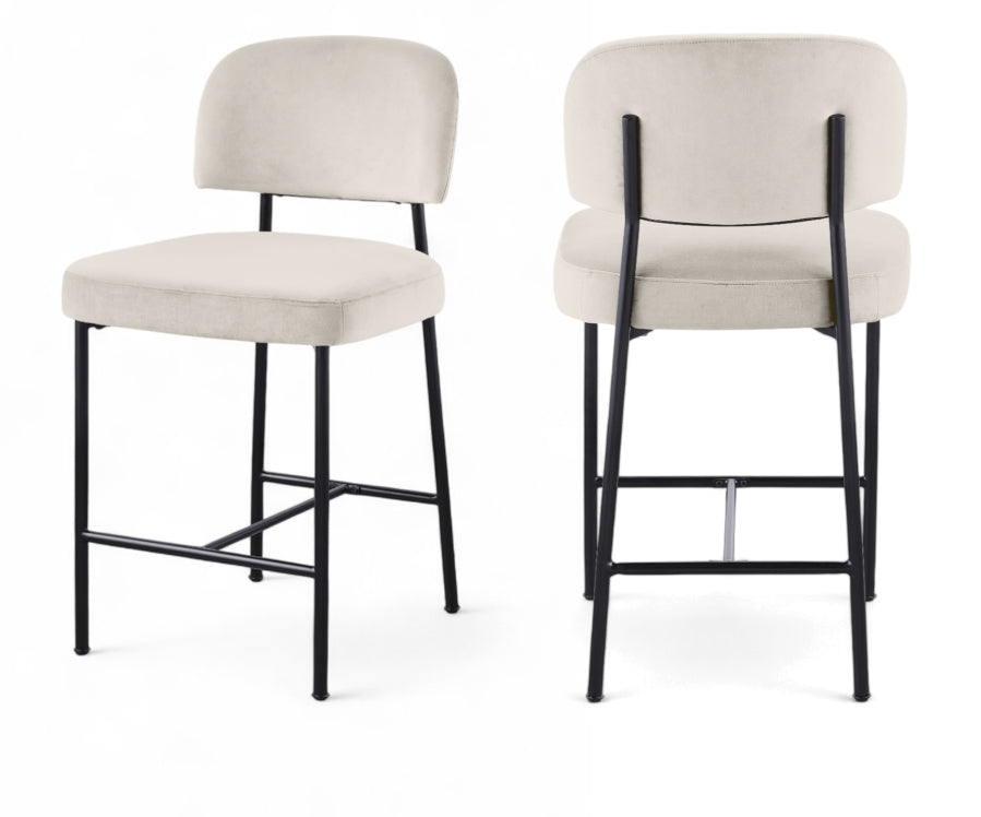 Zarelle Performance Fabric Upholstered Counter Stool — 88022-C - Cream - 88022Cream-C Double Chair