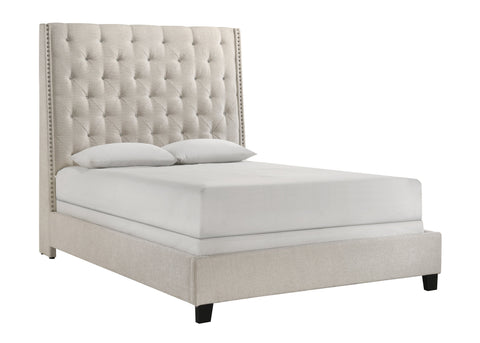 Chantilly Oat Queen Tweed Upholstered Bed