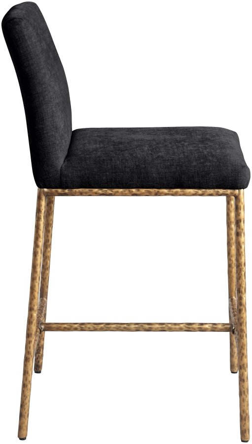 Reeves Chenille Fabric Upholstered Counter Stool — 11070-C - Black - 11070Black-C alternate view 3