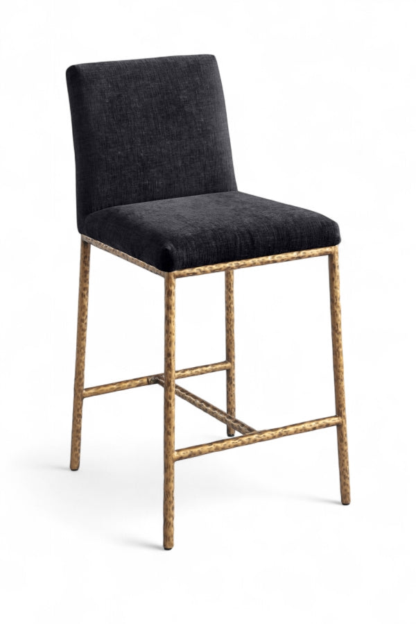Reeves Chenille Fabric Upholstered Counter Stool — 11070-C - Black - 11070Black-C