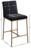 Reeves Chenille Fabric Upholstered Counter Stool — 11070-C - Black - 11070Black-C Dim