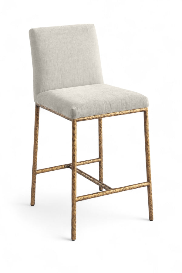 Reeves Chenille Fabric Upholstered Counter Stool — 11070-C - Cream - 11070Cream-C